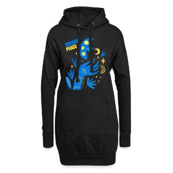 Ukraine Hilfe - Frieden für die Ukraine - Hoodie-Kleid - Schwarz - Vorne