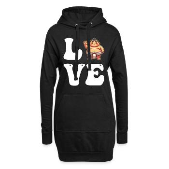 Amour sumo - Sweat-shirt à capuche long Femme - noir - Devant