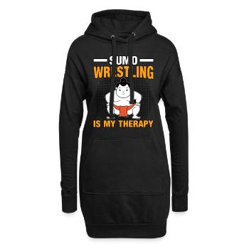 La lutte sumo est ma thérapie - Sweat-shirt à capuche long Femme - noir - Devant