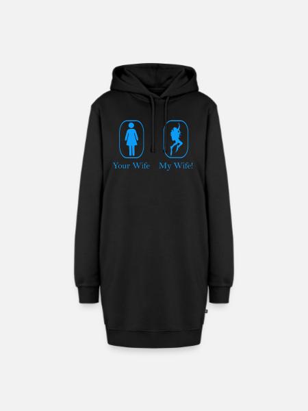 Deine Frau Meine Frau für einen Taucher - Hoodie-Kleid - Schwarz