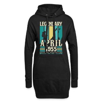 April 1955 Jubiläumsgeschenk, Jahrgang April 1955 - Hoodie-Kleid - Schwarz - Vorne