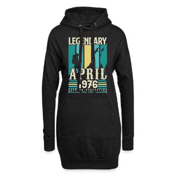 April 1976 Jubiläumsgeschenk, Jahrgang April 1976 - Hoodie-Kleid - Schwarz - Vorne