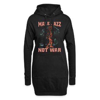 La musique jazz fait du jazz, pas de la guerre, un amateur de musique de saxophone - Sweat-shirt à capuche long Femme - noir - Devant