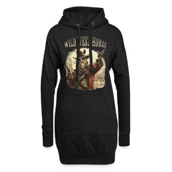 Wild West Horse. Western, Cowboy, Wildwestfan, - Hoodie-Kleid - Schwarz - Vorne