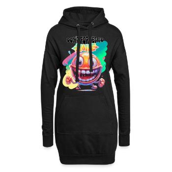 Dont Forget to Smile. Freude, Glück, Positivität, - Hoodie-Kleid - Schwarz - Vorne