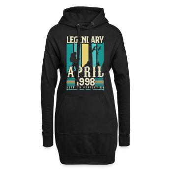 April 1998 Jubiläumsgeschenk, Jahrgang April 1998 - Hoodie-Kleid - Schwarz - Vorne