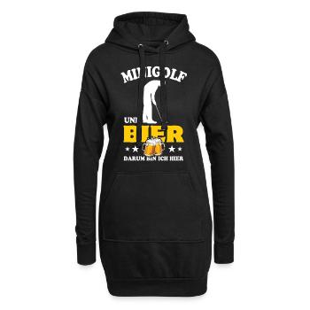 Minigolf und Bier - darum bin ich hier - Spruch - Hoodie-Kleid - Schwarz - Vorne