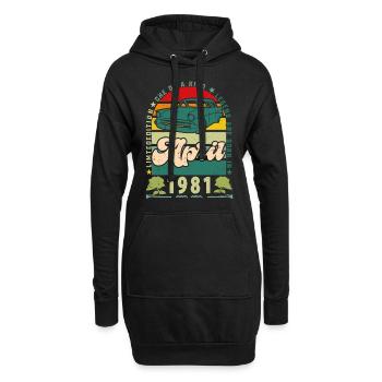 April 1981, April 1981, April 1981. - Hoodie-Kleid - Schwarz - Vorne