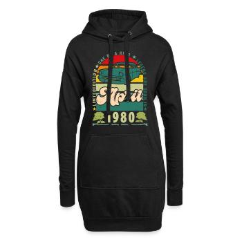 April 1980, April 1980, April 1980. - Hoodie-Kleid - Schwarz - Vorne