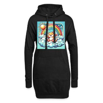Sonnenaufgang Regenbogen Fantasie Paradies Sonne - Hoodie-Kleid - Schwarz - Vorne