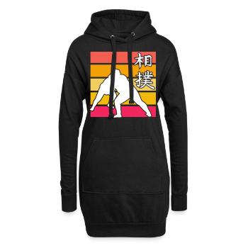 Sumo Rétro - Sweat-shirt à capuche long Femme - noir - Devant