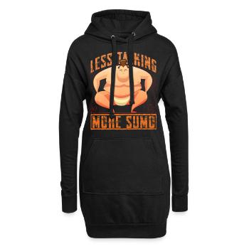 Moins de paroles, plus de sumo - Sweat-shirt à capuche long Femme - noir - Devant