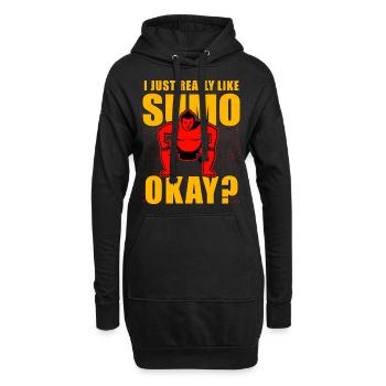 J’aime vraiment le sumo, d’accord ? - Sweat-shirt à capuche long Femme - noir - Devant