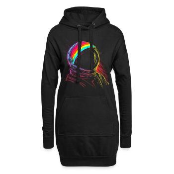 Astronaut Bunte Kunst Fantasie Zeichnung Motiv Ast - Hoodie-Kleid - Schwarz - Vorne