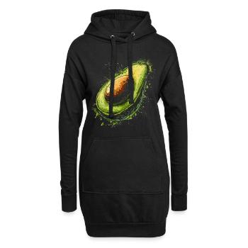 Avocado Malerei Kunstwerk Grafik Motiv Avocado - Hoodie-Kleid - Schwarz - Vorne
