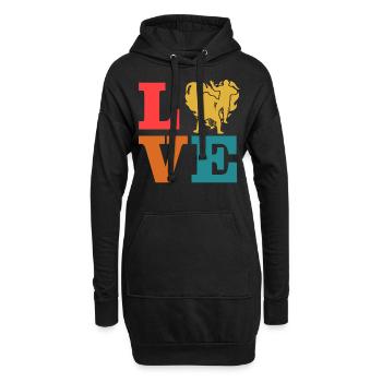 Amour de la lutte - Sweat-shirt à capuche long Femme - noir - Devant