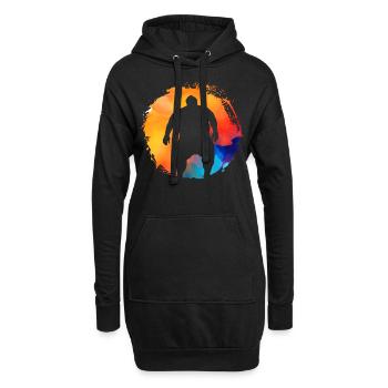Sumo retro - Hoodie-Kleid - Schwarz - Vorne