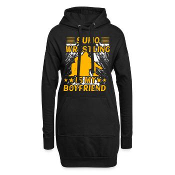 Sumo-Ringen ist mein Freund - Hoodie-Kleid - Schwarz - Vorne