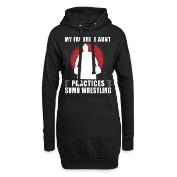 Meine Lieblingstante trainiert Sumo-Ringer - Hoodie-Kleid - Schwarz - Vorne