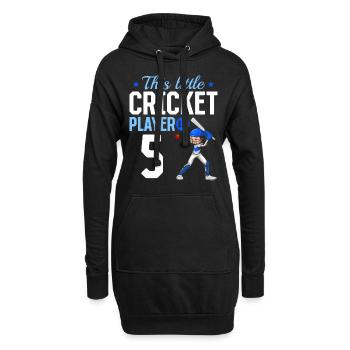 5th Birthday Cricket Player Baby Cricket Player - Hoodie-Kleid - Schwarz - Vorne