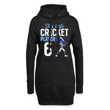 6th Birthday Cricket Player Baby Cricket Player - Hoodie-Kleid - Schwarz - Vorne