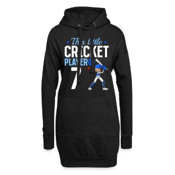 7th Birthday Cricket Player Baby Cricket Player - Hoodie-Kleid - Schwarz - Vorne