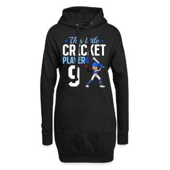 9th Birthday Cricket Player Baby Cricket Player - Hoodie-Kleid - Schwarz - Vorne