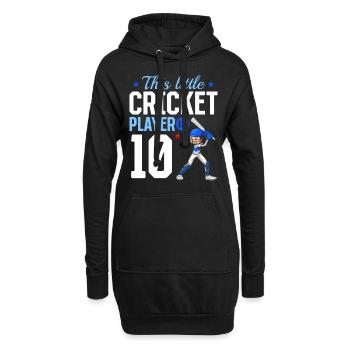 10th Birthday Cricket Player Baby Cricket Player - Hoodie-Kleid - Schwarz - Vorne