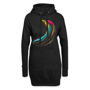 Banane Buntes Obst Kunst Illustration Grafik Banan - Hoodie-Kleid - Schwarz - Vorne