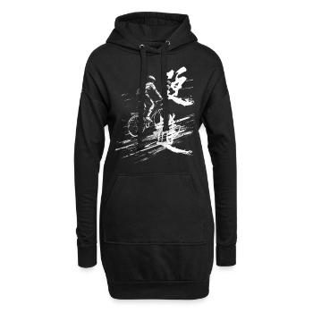 Fahrrad Malerei Kunst Zeichnung Grafik Motiv Fahrr - Hoodie-Kleid - Schwarz - Vorne