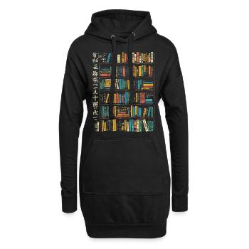 Livre Texte Art Coloré Motif Graphique Livre - Sweat-shirt à capuche long Femme - noir - Devant