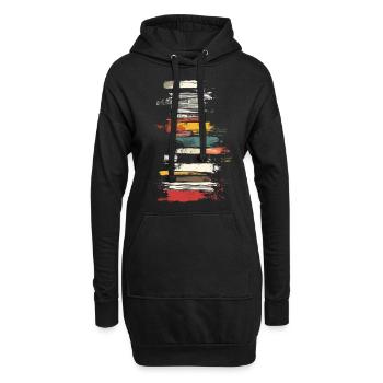 Buch Bunte Malerei Kunst Grafikmotiv Buch - Hoodie-Kleid - Schwarz - Vorne
