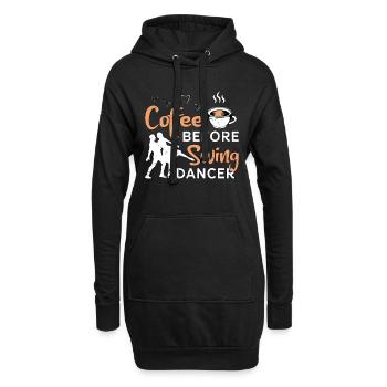 Swing Dancer Coffee Before Lindy Hop Coffee Lover - Hoodie-Kleid - Schwarz - Vorne