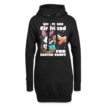 Échangera sa petite amie contre des bonbons de Pâques - Sweat-shirt à capuche long Femme - noir - Devant