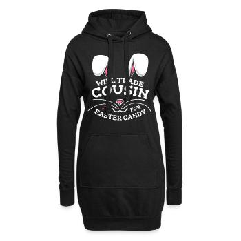 Échangera un cousin contre des bonbons de Pâques - Sweat-shirt à capuche long Femme - noir - Devant