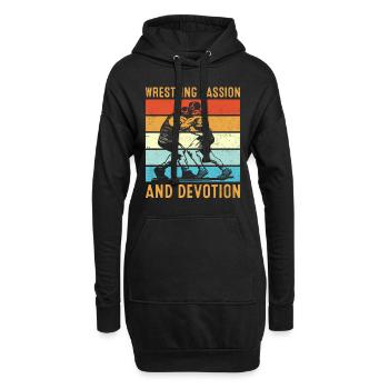 Passion et dévotion pour la lutte - Sweat-shirt à capuche long Femme - noir - Devant