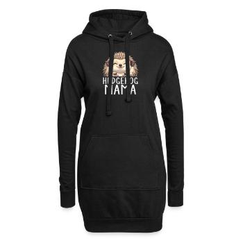 Hedgehog Mama - Hoodie-Kleid - Schwarz - Vorne
