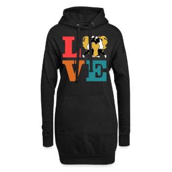 L’amour de la lutte - Sweat-shirt à capuche long Femme - noir - Devant