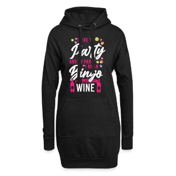 Bingo Player Wine I Like To Party - Hoodie-Kleid - Schwarz - Vorne