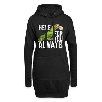 Perroquet ici pour vous toujours propriétaire d’oiseau amoureux des perroquets - Sweat-shirt à capuche long Femme - noir - Devant
