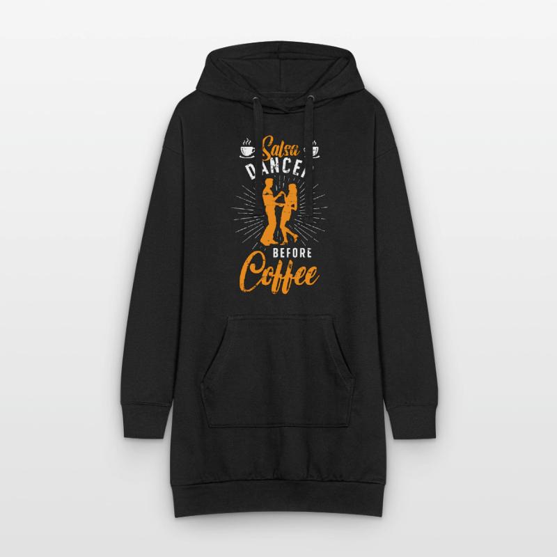Salsa Dancer Before Coffee Dancing Coffee Lover Hoodie-Kleid