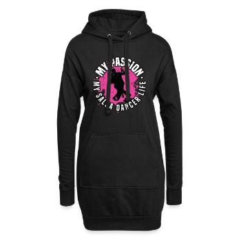 Danseur de salsa Ma passion Ma musique de salsa Danse Sport - Sweat-shirt à capuche long Femme - noir - Devant