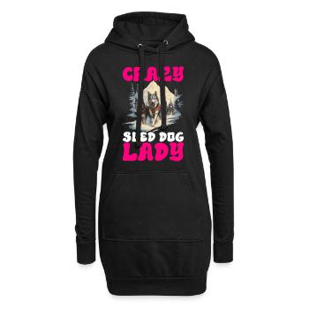 Traîneau Chiens de traîneau - Sweat-shirt à capuche long Femme - noir - Devant