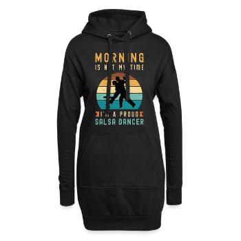 Salsa Dancer Morning Is Not My Time Salsa Music - Sweat-shirt à capuche long Femme - noir - Devant