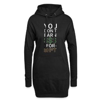 self employed | selbstständig als Unternehmerin - Hoodie-Kleid - Schwarz - Vorne