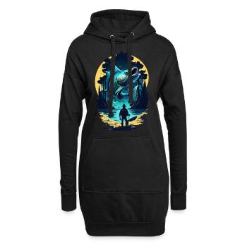 Barsch-Fisch - Hoodie-Kleid - Schwarz - Vorne