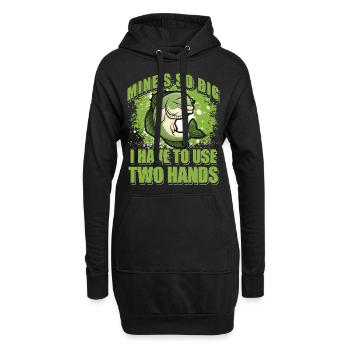 Le mien est si gros que je dois utiliser deux mains - Sweat-shirt à capuche long Femme - noir - Devant