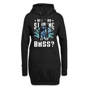Regardez-vous ma basse ? - Sweat-shirt à capuche long Femme - noir - Devant