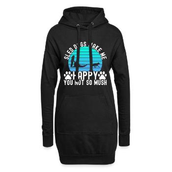 Traîneau Chiens de traîneau - Sweat-shirt à capuche long Femme - noir - Devant