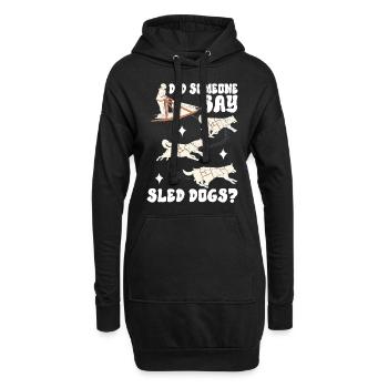 Traîneau Chiens de traîneau - Sweat-shirt à capuche long Femme - noir - Devant